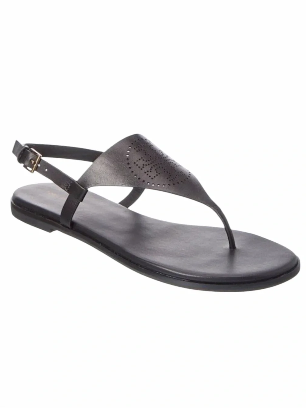 Tory Burch Capri Perf Leather Sandal in Perfect Black Size 7.5